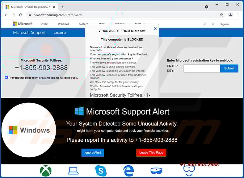 Microsoft Support Alert pop-up oplichterij (2022-02-10)