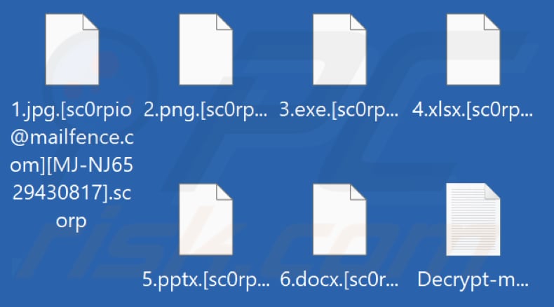 Bestanden die zijn versleuteld door Scorp ransomware (.scorp extensie)