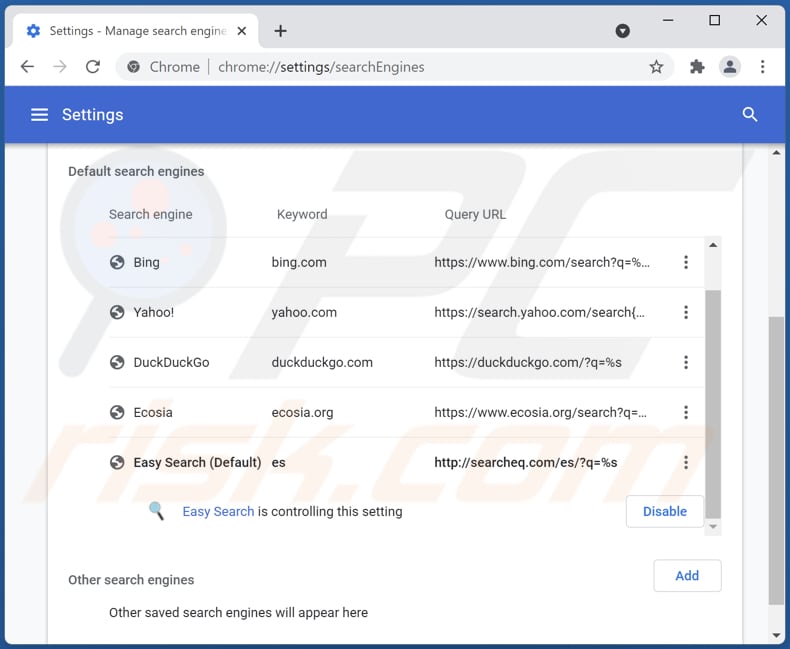 Verwijderen van searcheq.com uit Google Chrome standaard zoekmachine