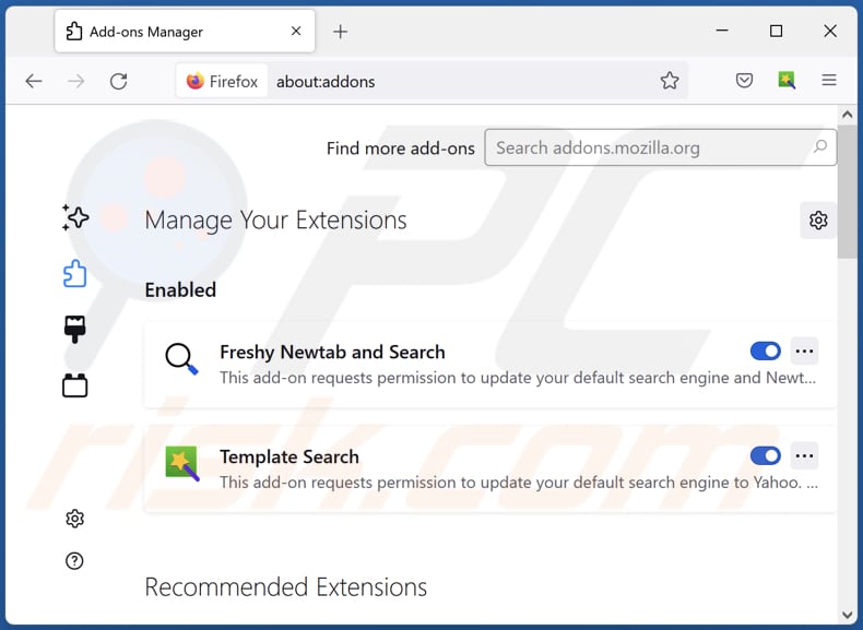Verwijderen van searcheq.com gerelateerde Mozilla Firefox extensies
