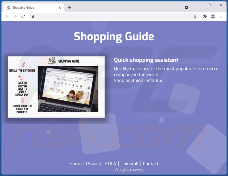 Website die Shopping Guide adware promoot