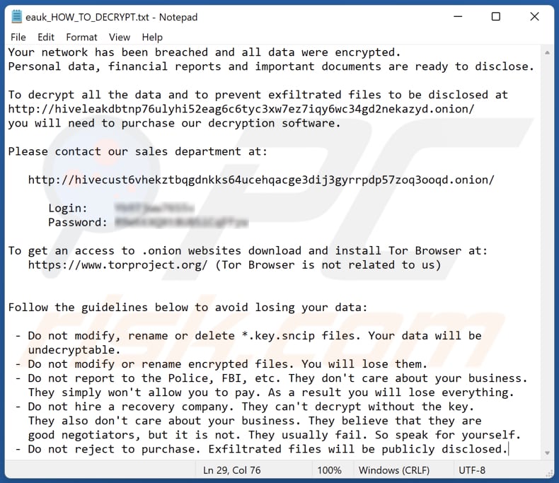 Sncip ransomware tekstbestand (eauk_HOW_TO_DECRYPT.txt)