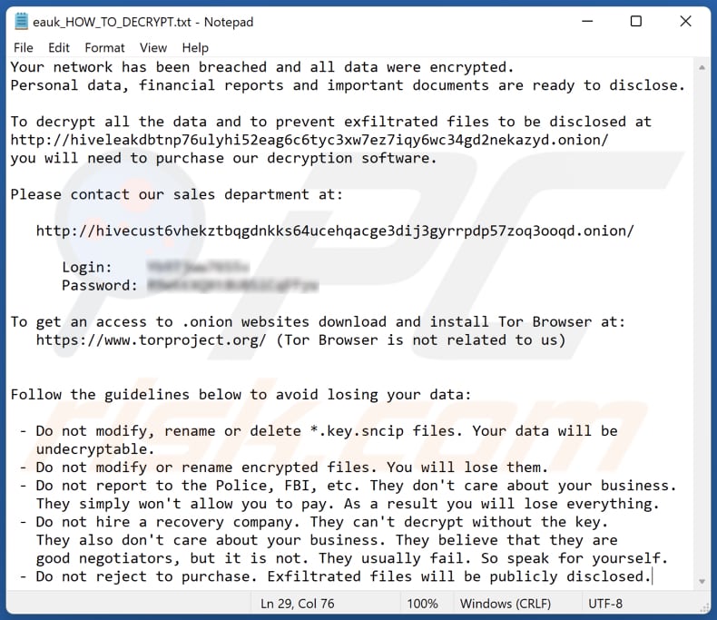Sncip ransomware tekstbestand (eauk_HOW_TO_DECRYPT.txt)