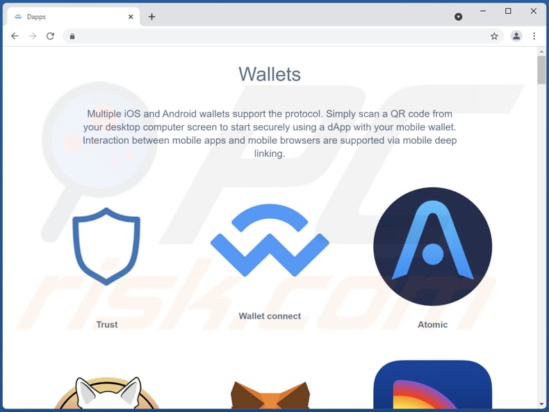 walletconnect pop-up scam andere phishing pagina