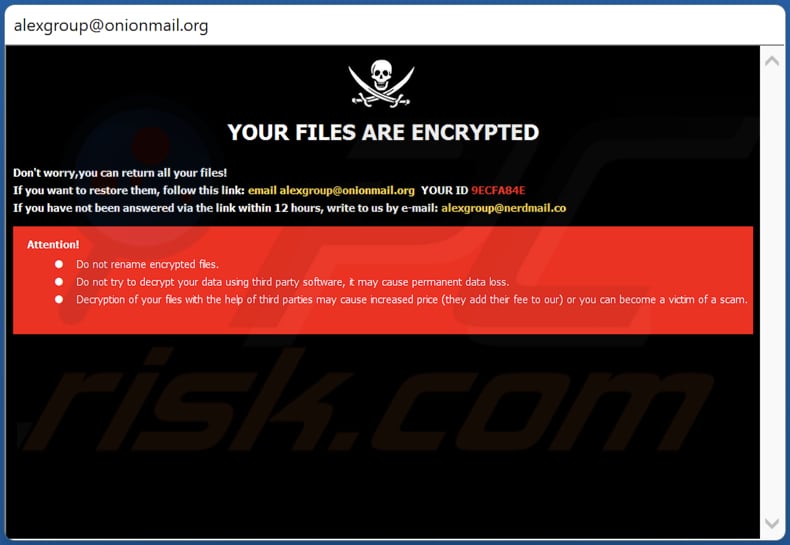 xgpr ransomware losgeld bericht in pop-up venster