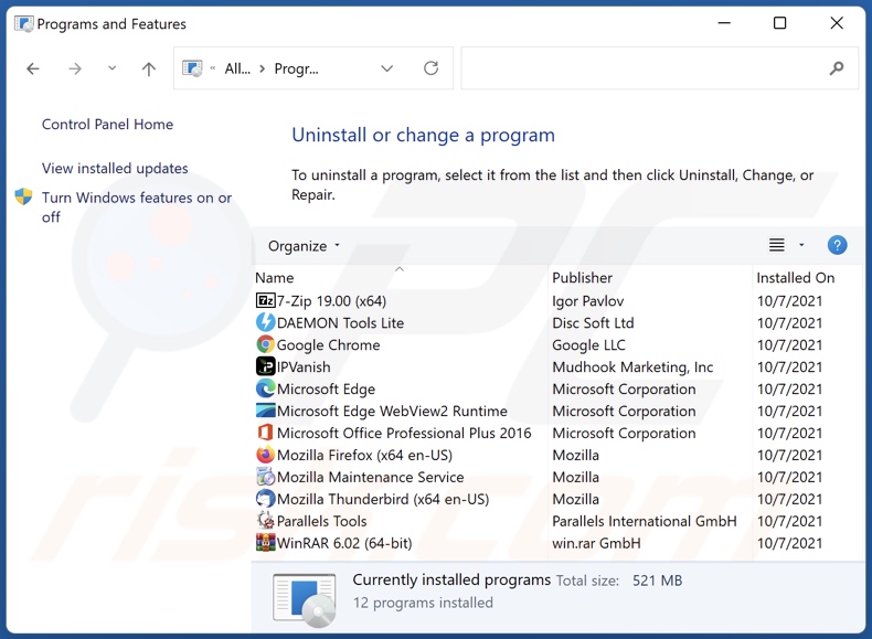 barosearch.com browser hijacker verwijderen via Configuratiescherm