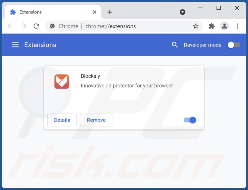 Verwijderen van Blocksly advertenties uit Google Chrome stap 2