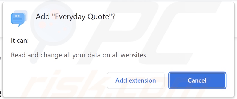 Everyday Quote adware toestemming vragen