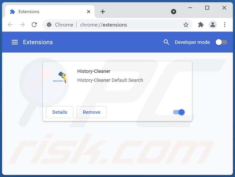 Het verwijderen van history-cleaner.xyz gerelateerde Google Chrome extensies