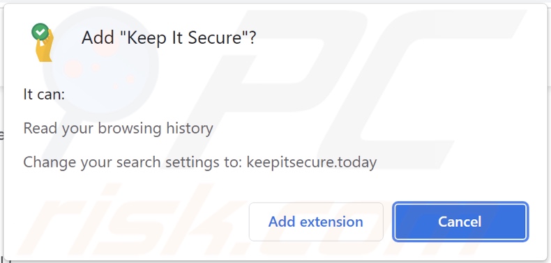 Keep It Secure browserkaper vraagt om toestemming