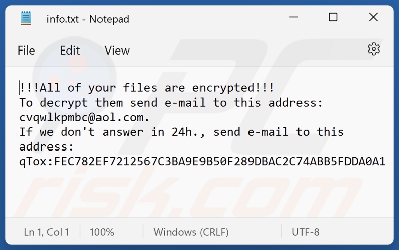LKS ransomware tekstbestand (info.txt)