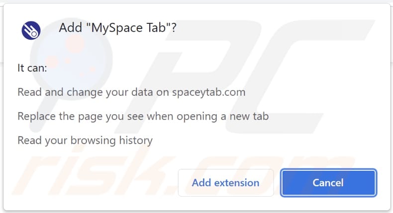 myspace tab browser hijacker browser melding
