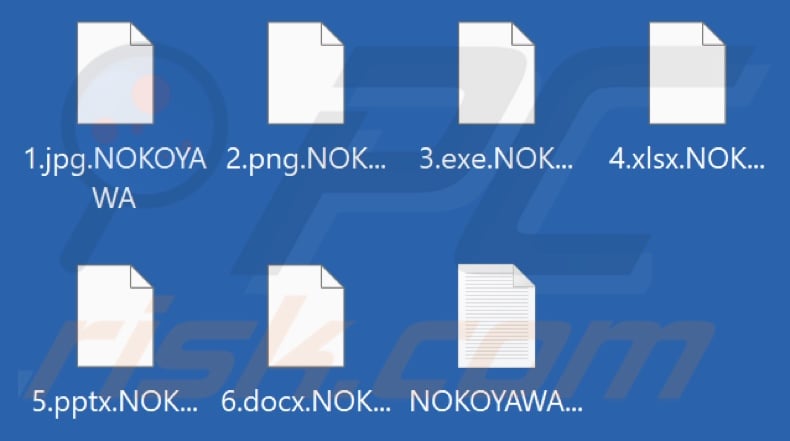 Bestanden die zijn versleuteld door NOKOYAWA ransomware (.NOKOYAWA extensie)