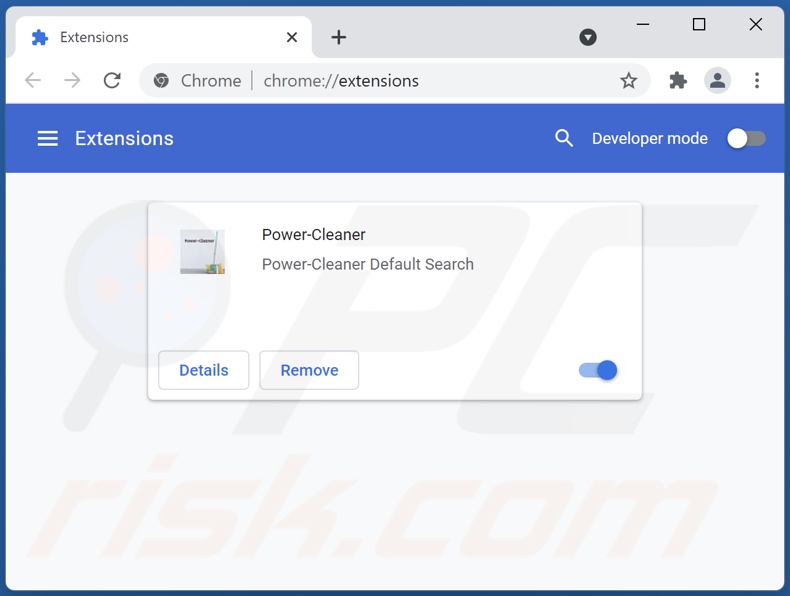 Power-cleaner.xyz gerelateerde Google Chrome extensies verwijderen
