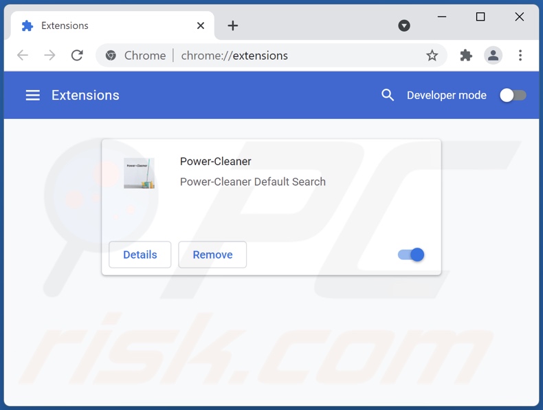 Power-cleaner.xyz gerelateerde Google Chrome extensies verwijderen
