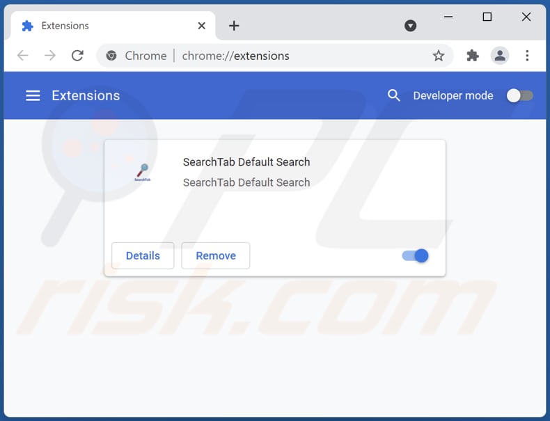 Verwijderen searchtab.xyz gerelateerde Google Chrome extensies