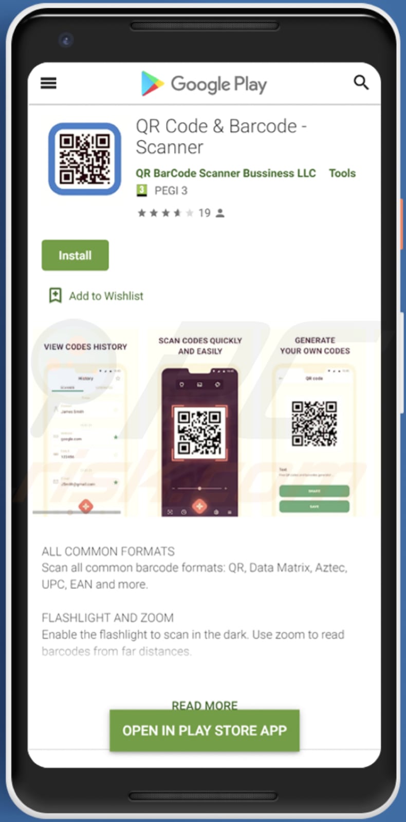 teabot malware op google play als qr en barcode scanner