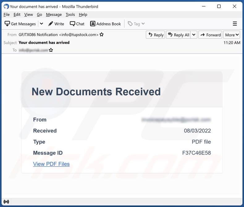 Zoho Phishing Scam email voorbeeld