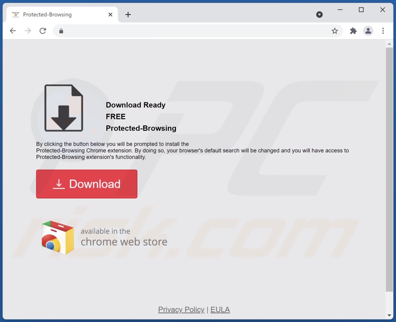 Website gebruikt om Protected-Browsing browser hijacker te promoten