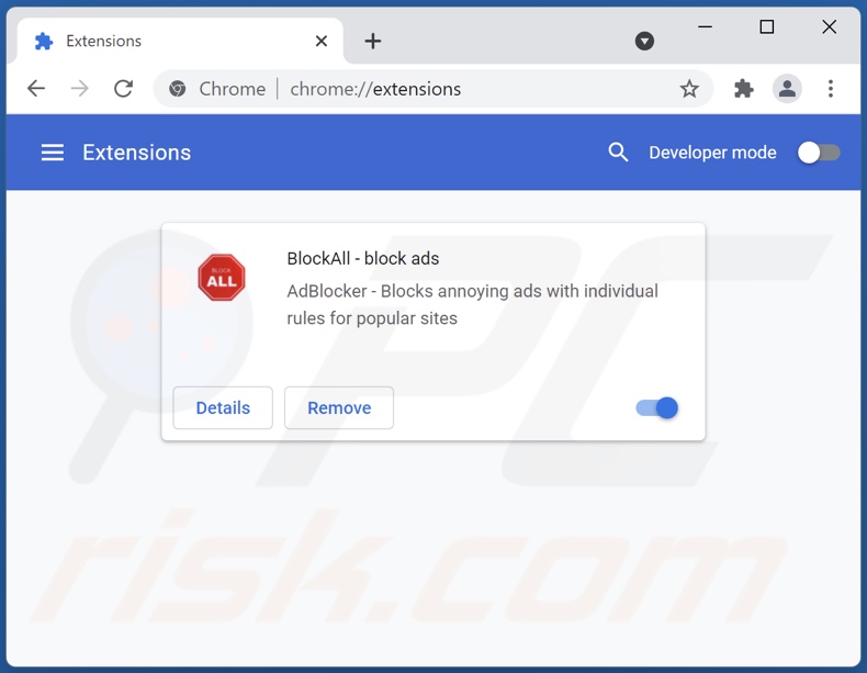BlockAll - block ads advertenties uit Google Chrome verwijderen stap 2