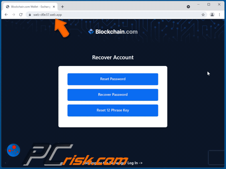 Weergave van de BlockChain scam (GIF)