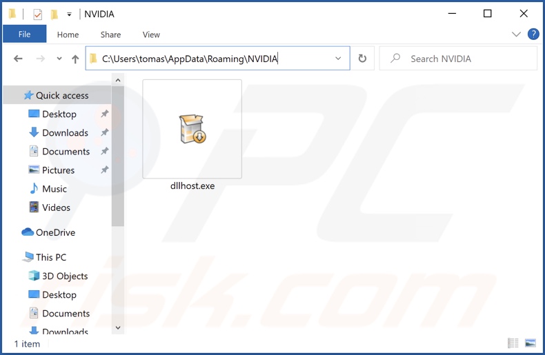Dllhost.exe malware installatiemap