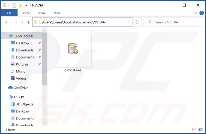 Dllhost.exe malware installatiemap