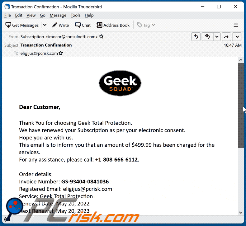 geek squad email scam weergave