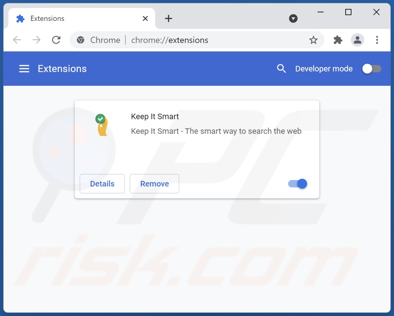 Verwijderen van keepitsmart.today gerelateerde Google Chrome extensies