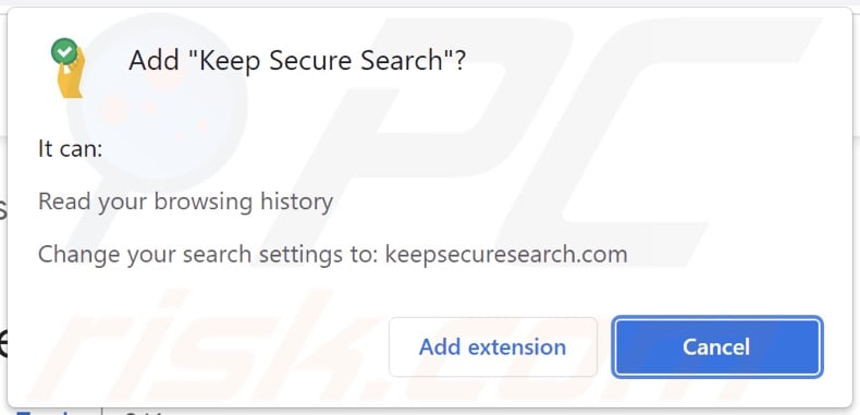 Keep Secure Search browser hijacker vraagt om machtigingen