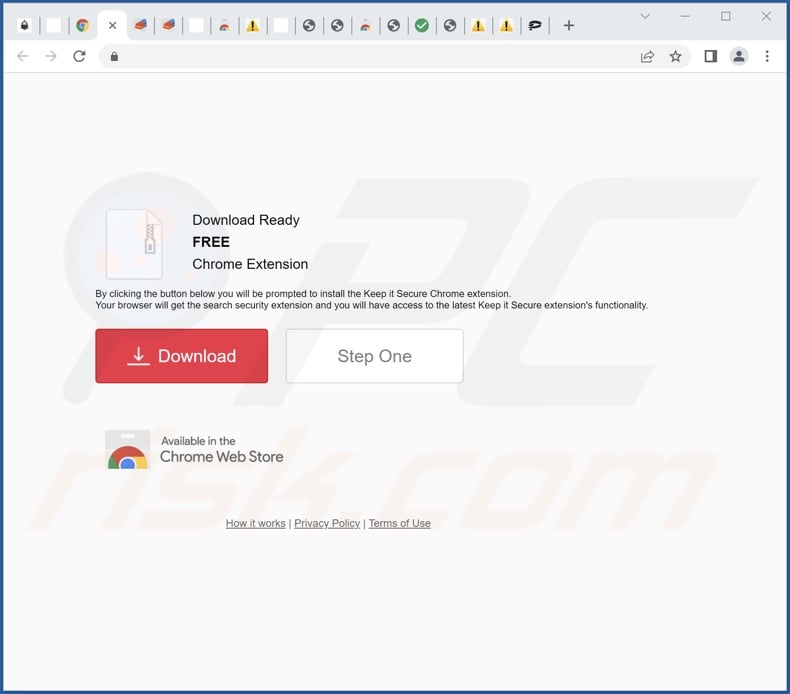 Website gebruikt om Keep Secure Search browser hijacker te promoten