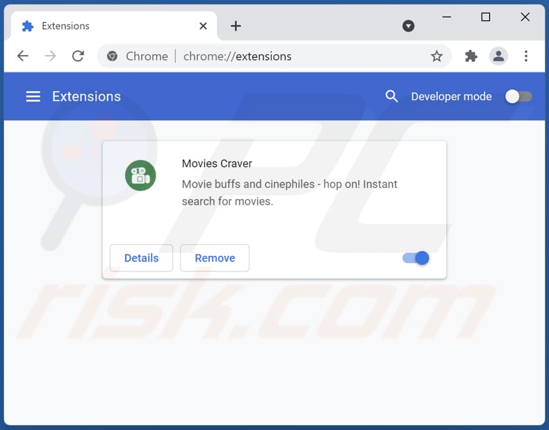 Verwijderen van Movies Craver adware uit Google Chrome stap 2