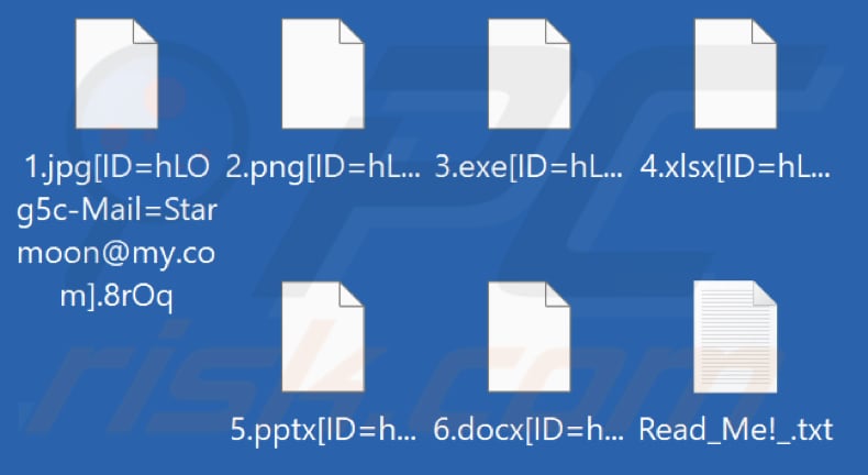 Bestanden versleuteld door Starmoon ransomware (met vier willekeurige tekens als hun extensie)
