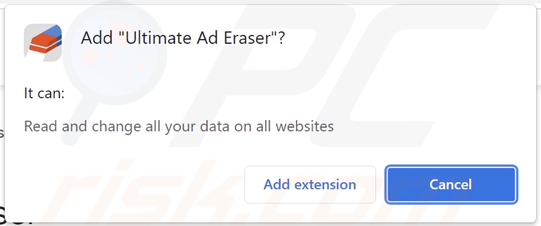 Ultimate Ad Eraser adware vraagt om machtigingen
