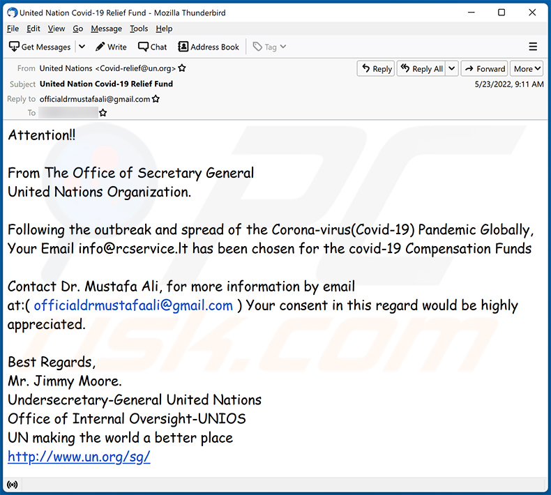 UNITED NATIONS COVID COMPENSATION e-mailoplichting (2022-05-25)