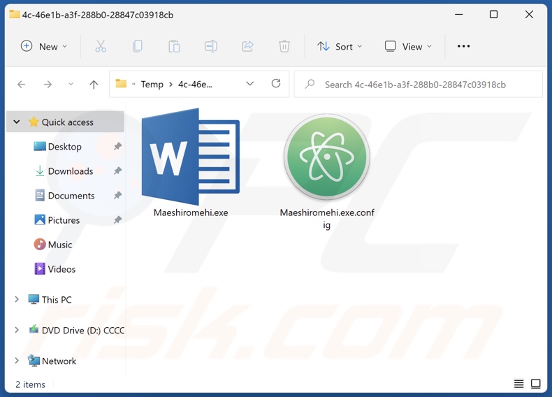 Words malware installatiemap