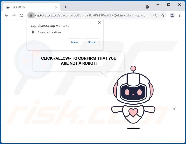 captchatest[.]top pop-up redirects
