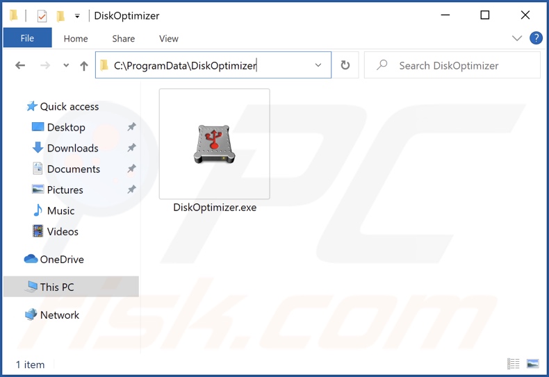 DiskFresh malware install folder