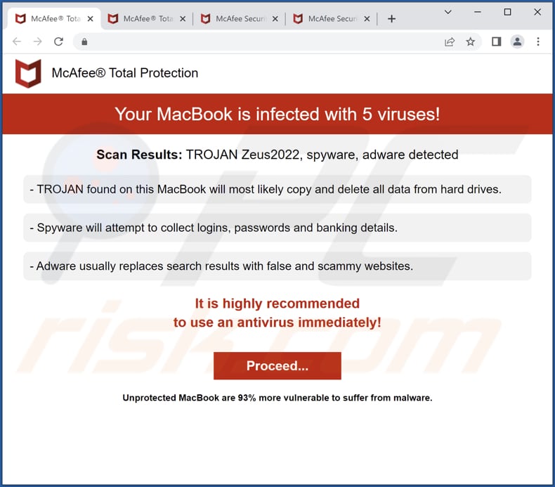Your MacBook Is Infected With 5 Viruses! scam