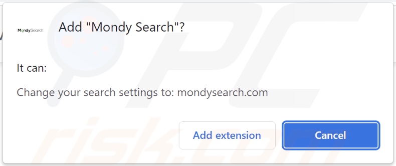 Mondy Search browser hijacker vraagt om toestemming