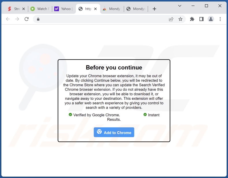 Website gebruikt om Mondy Search browser hijacker te promoten
