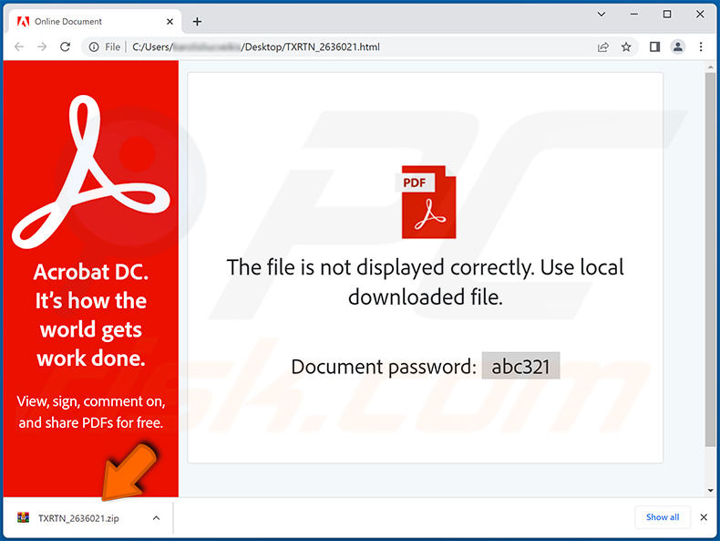 windows calculator malware html bestand gebruikt voor ditributie