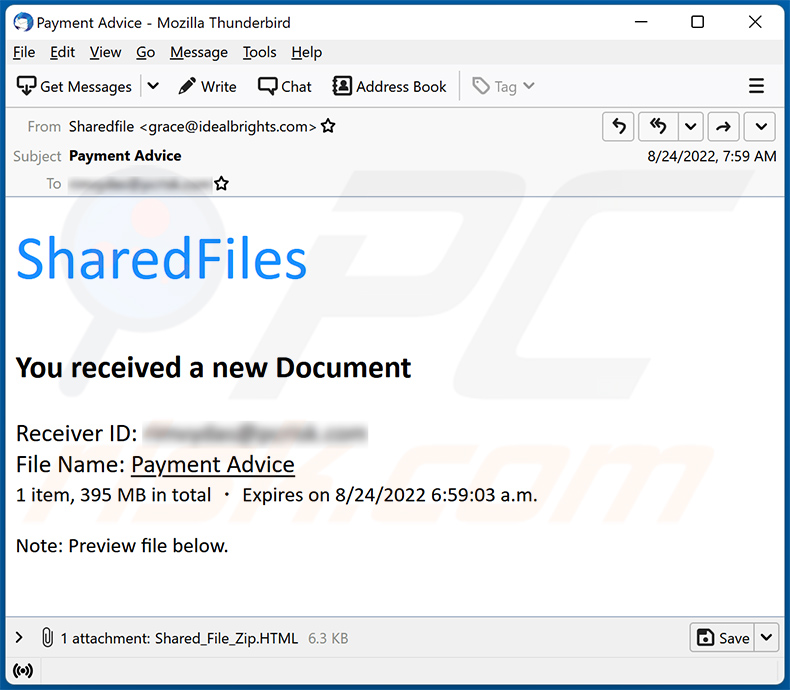 SharedFiles email scam (2022-08-25)