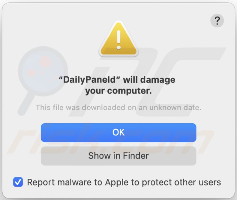 dailypanel adware a pop-up that appears once the app is installed