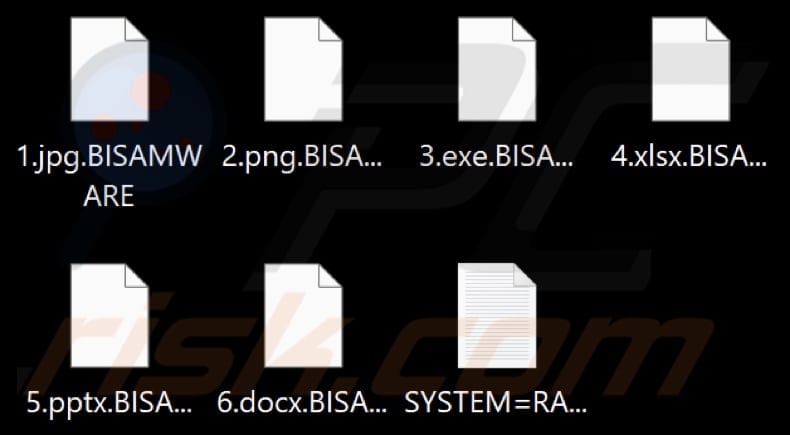 Files encrypted by BISAMWARE ransomware (. BISAMWARE extension)