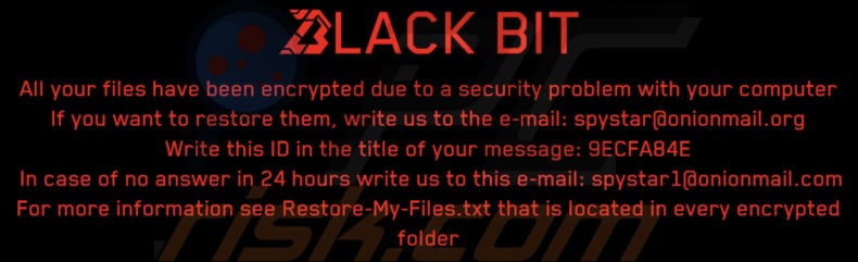 BlackBit ransomware wallpaper