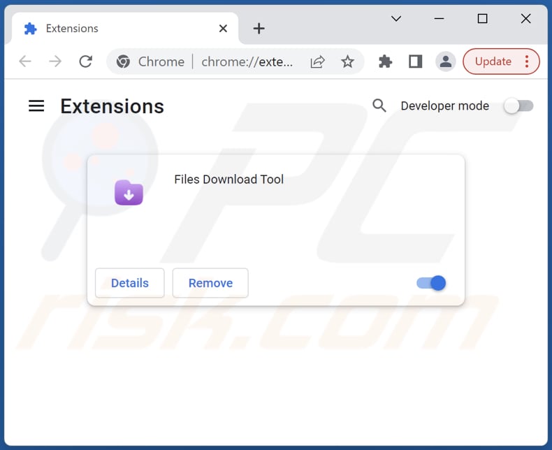 Het verwijderen van Files Download Tool adware uit Google Chrome stap 2