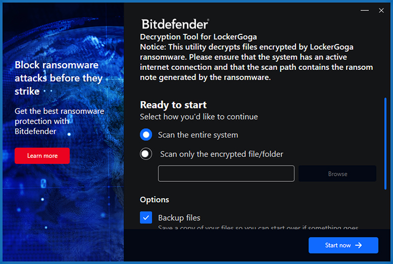 LockerGoga decryptor door Bitdefender