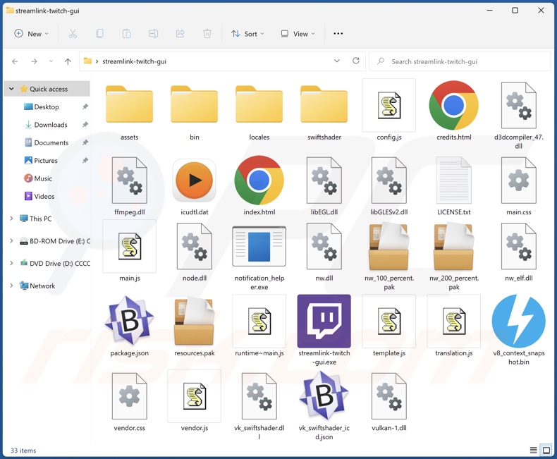 Streamlink-twitch-gui adware installation folder