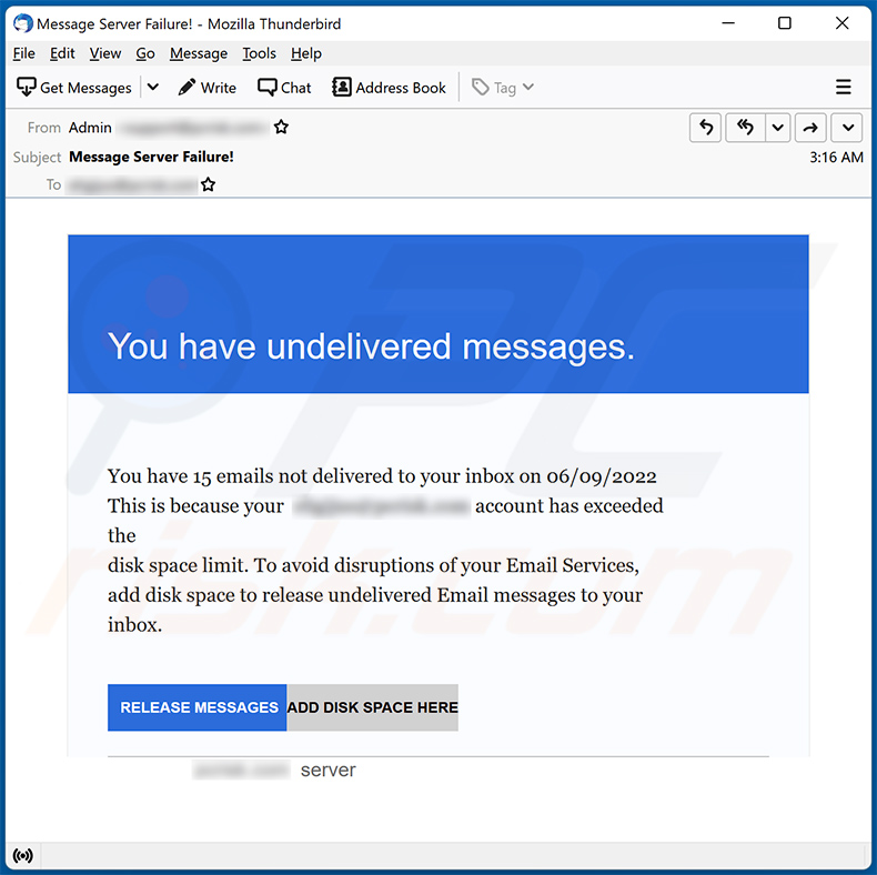 Niet-bezorgde spam met een e-mailthema die wordt gebruikt om een phishing-site te promoten (2022-09-08)